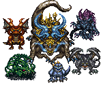 Dragons & Ultima Weapon (FF6 Overworld-Style)