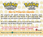 Pokémon Ruby & Sapphire Berry Program Update