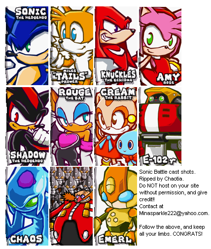 Sonic Battle - Cast Shots