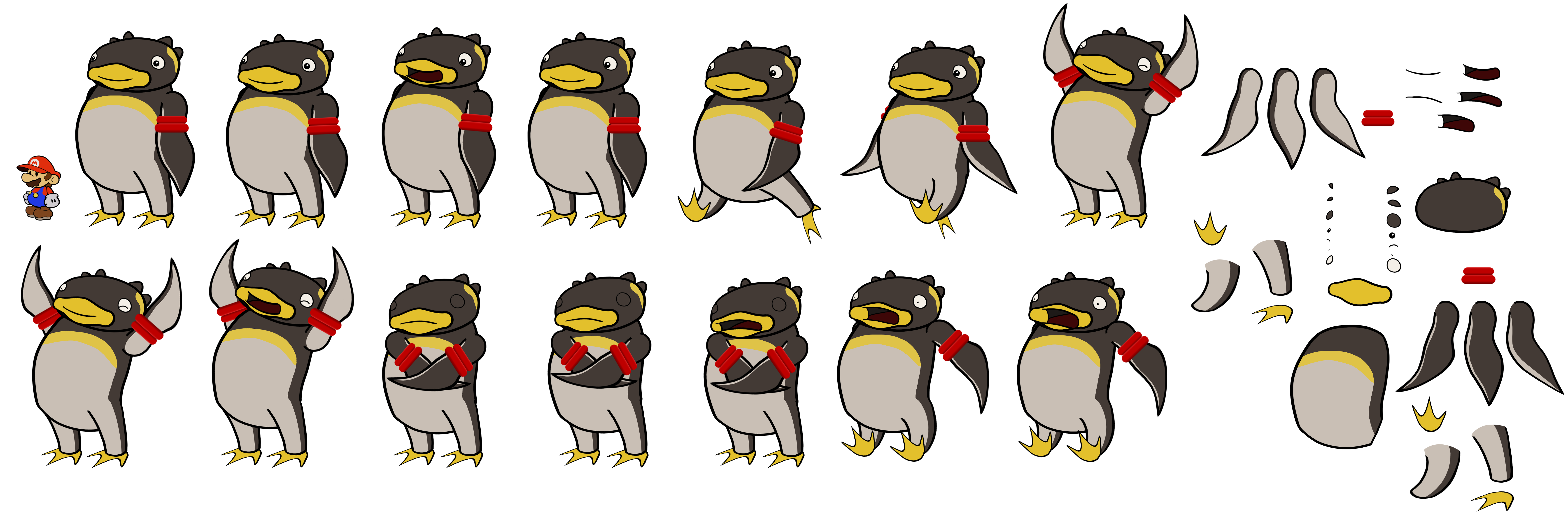 Coach Penguin (Paper Mario-Style)