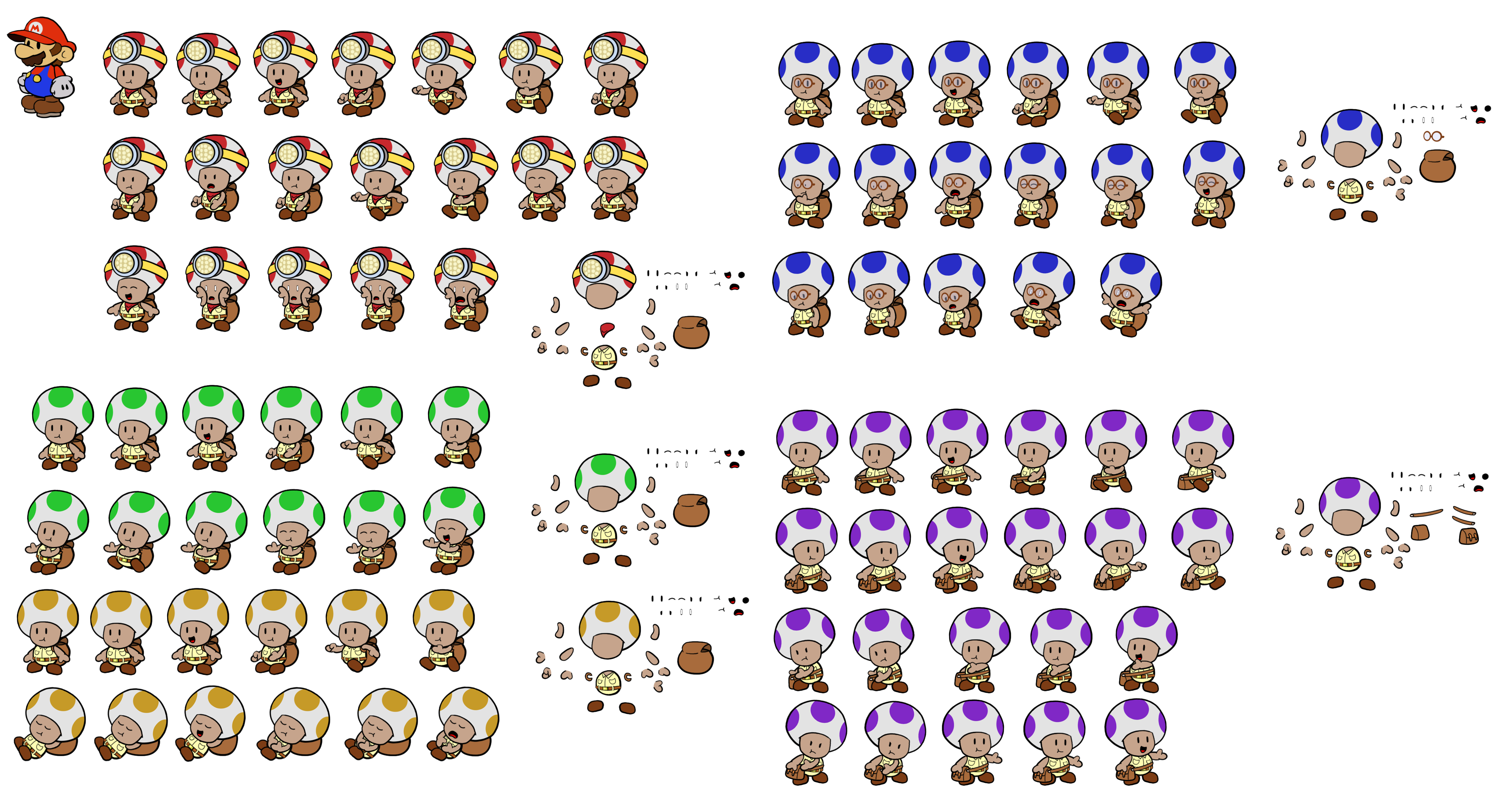 Mario Customs - Toad Brigade (Paper Mario-Style)