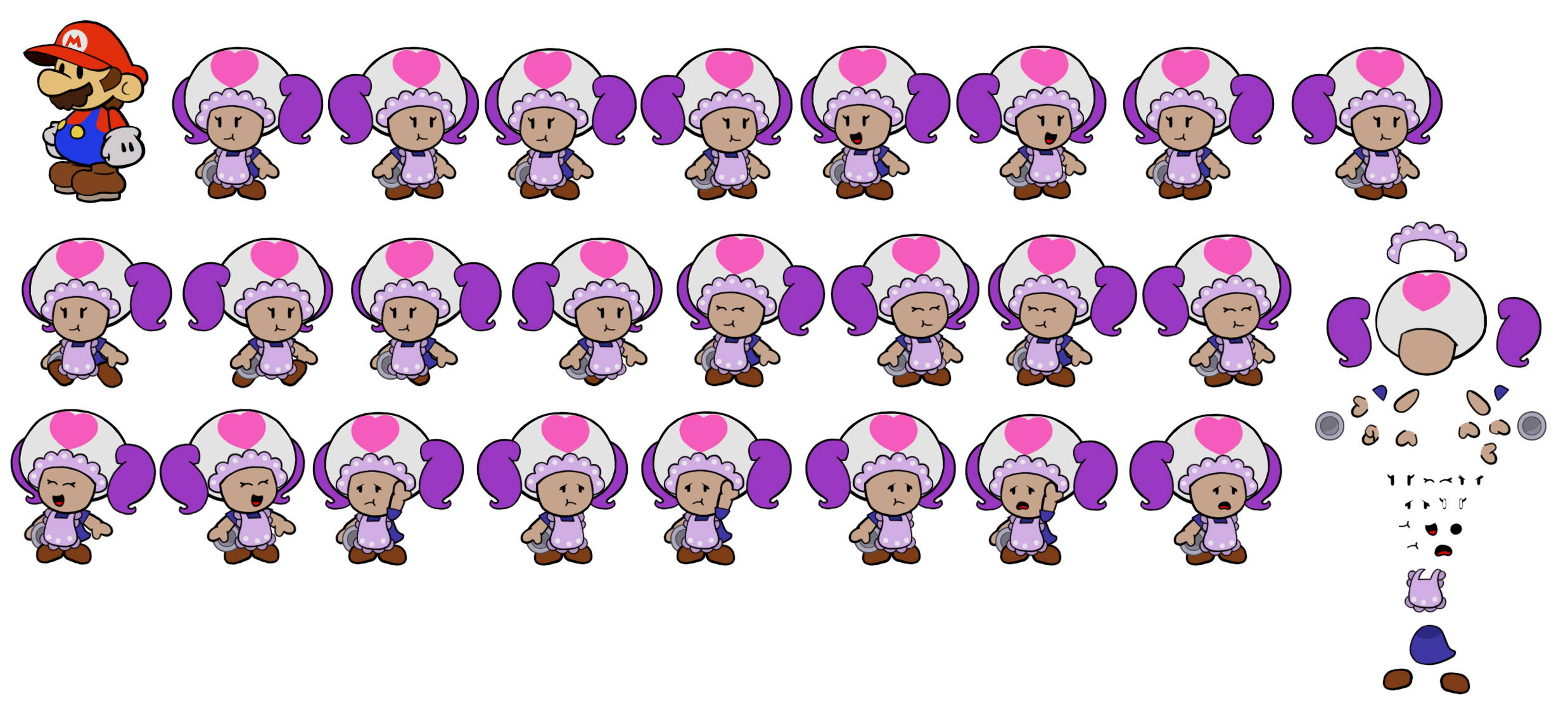 Waitress Toad (Paper Mario-Style)