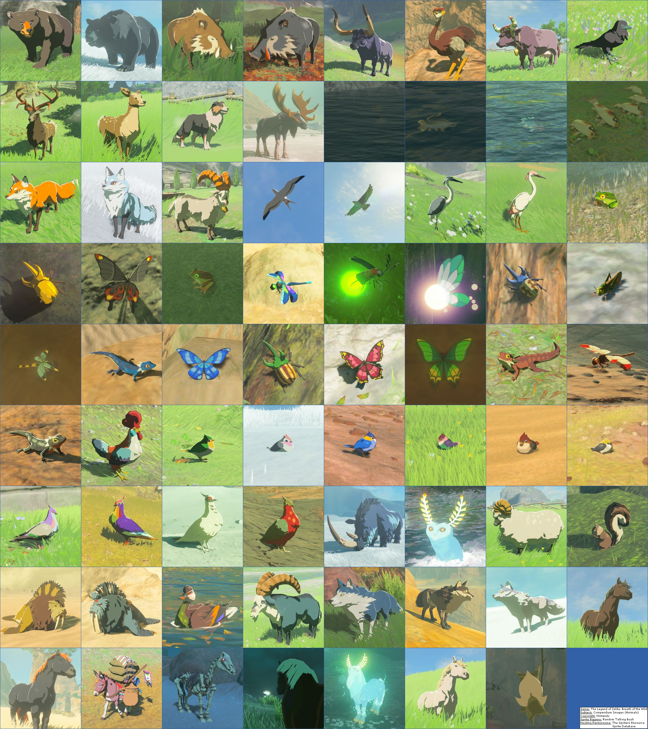 The Legend of Zelda: Breath of the Wild - Compendium Images (Animals)