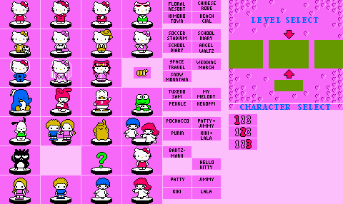 Hello Kitty's Cube Frenzy - Level/Character Select