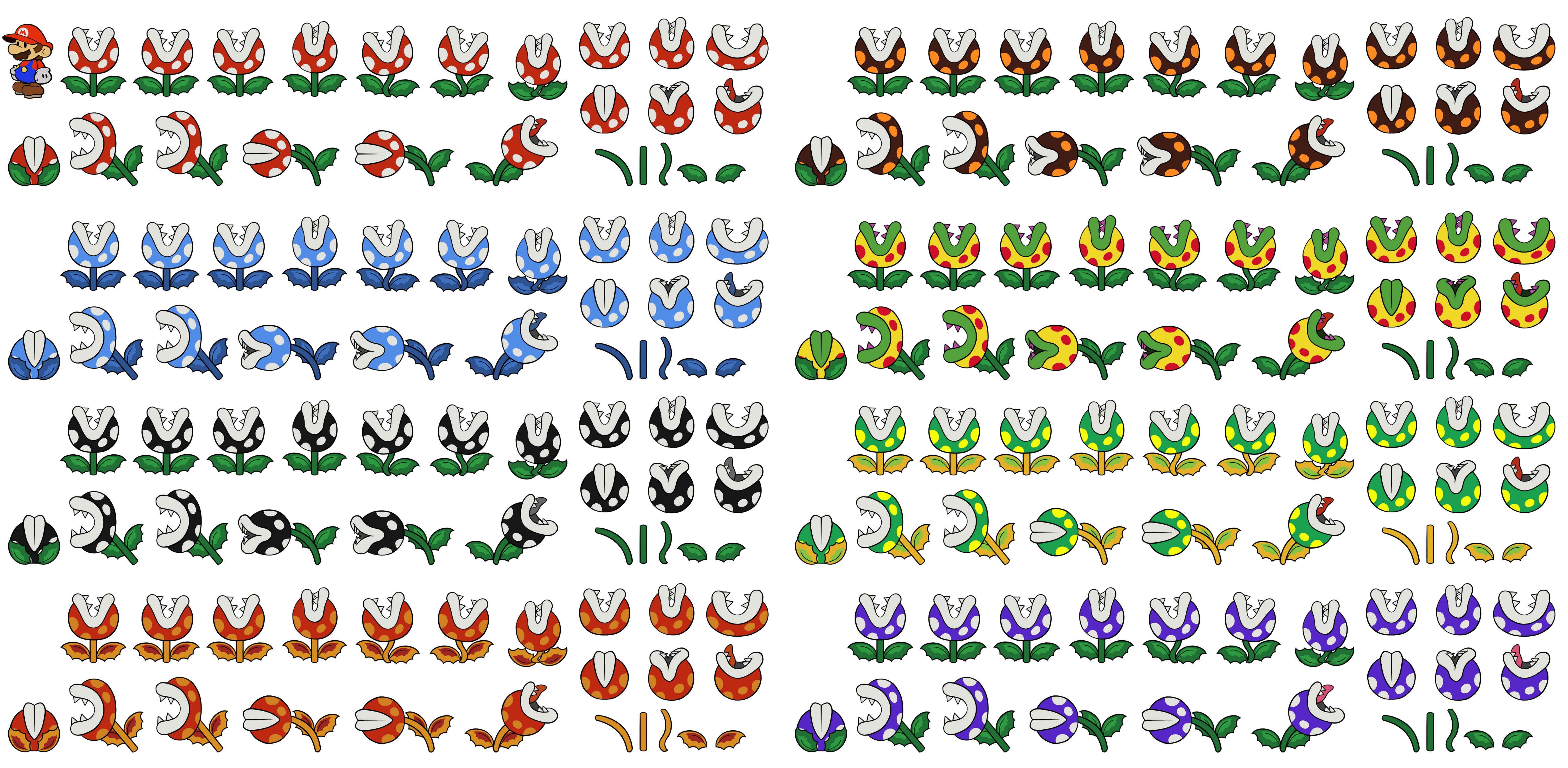 Mario Customs - Piranha Plants (Paper Mario-Style, Modern)