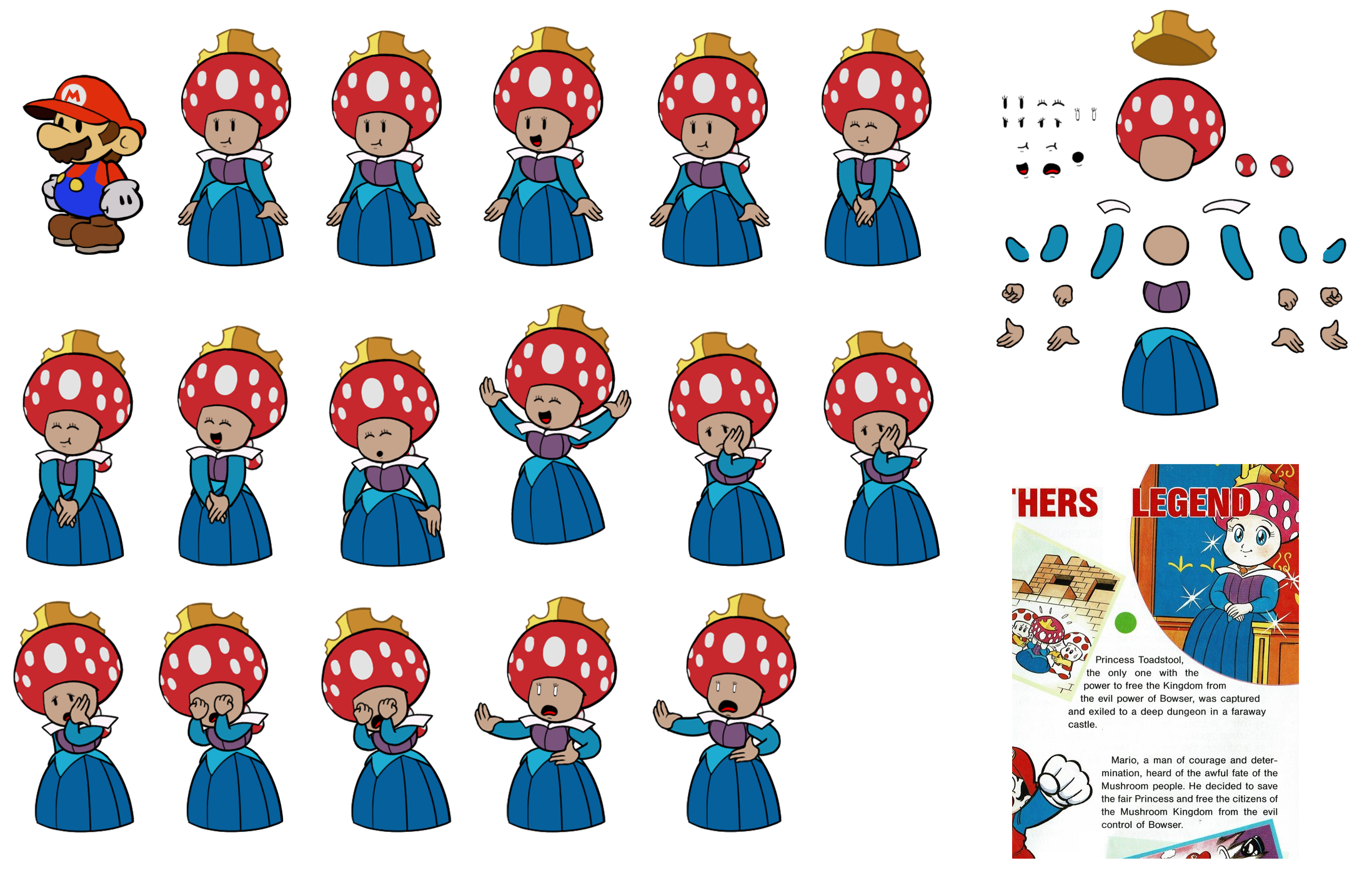 Mario Customs - Princess Toadstool (SMB1 Guide, Paper Mario-Style)