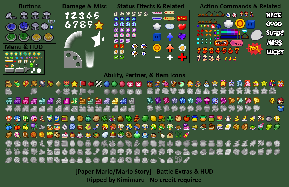 Paper Mario - Battle Extras & HUD