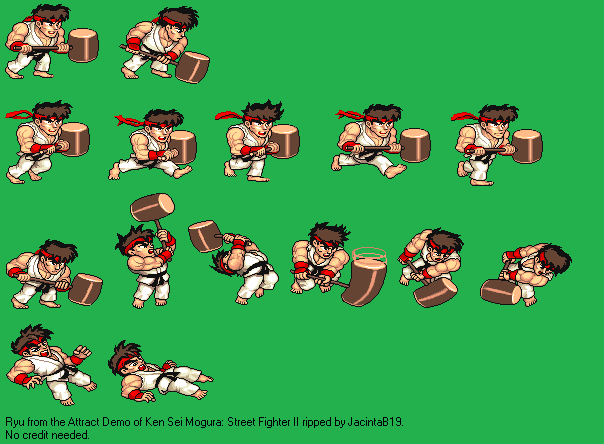 Ken Sei Mogura: Street Fighter II - Ryu (Attract Mode)
