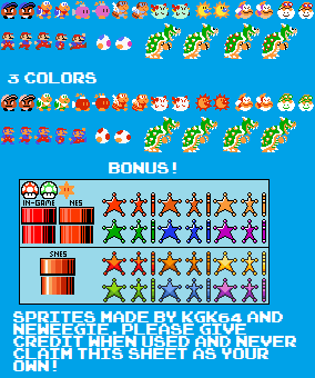 Paper Mario N64 Sprites (Super Mario Bros. 1 NES-Style)