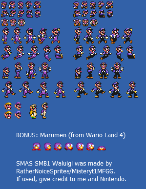 Waluigi (Super Mario Bros. 1 SNES-Style)