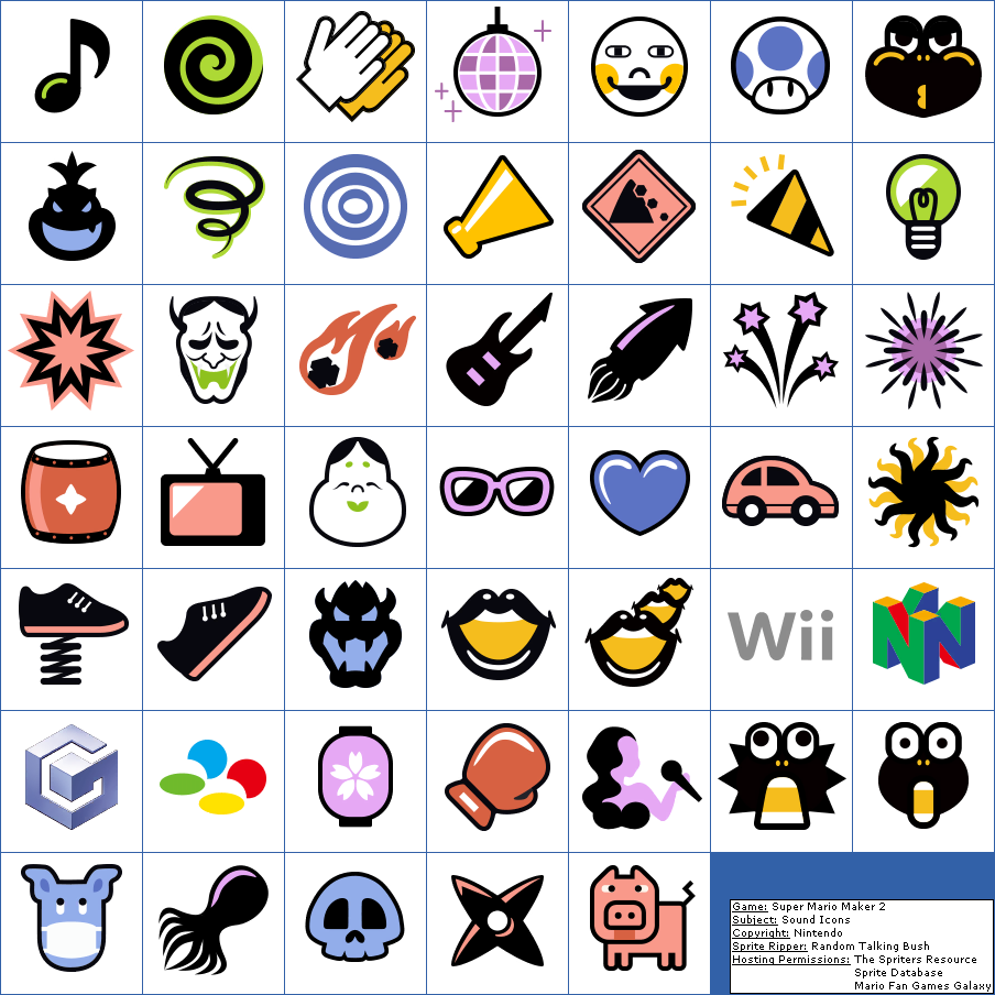 Super Mario Maker 2 - Sound Icons