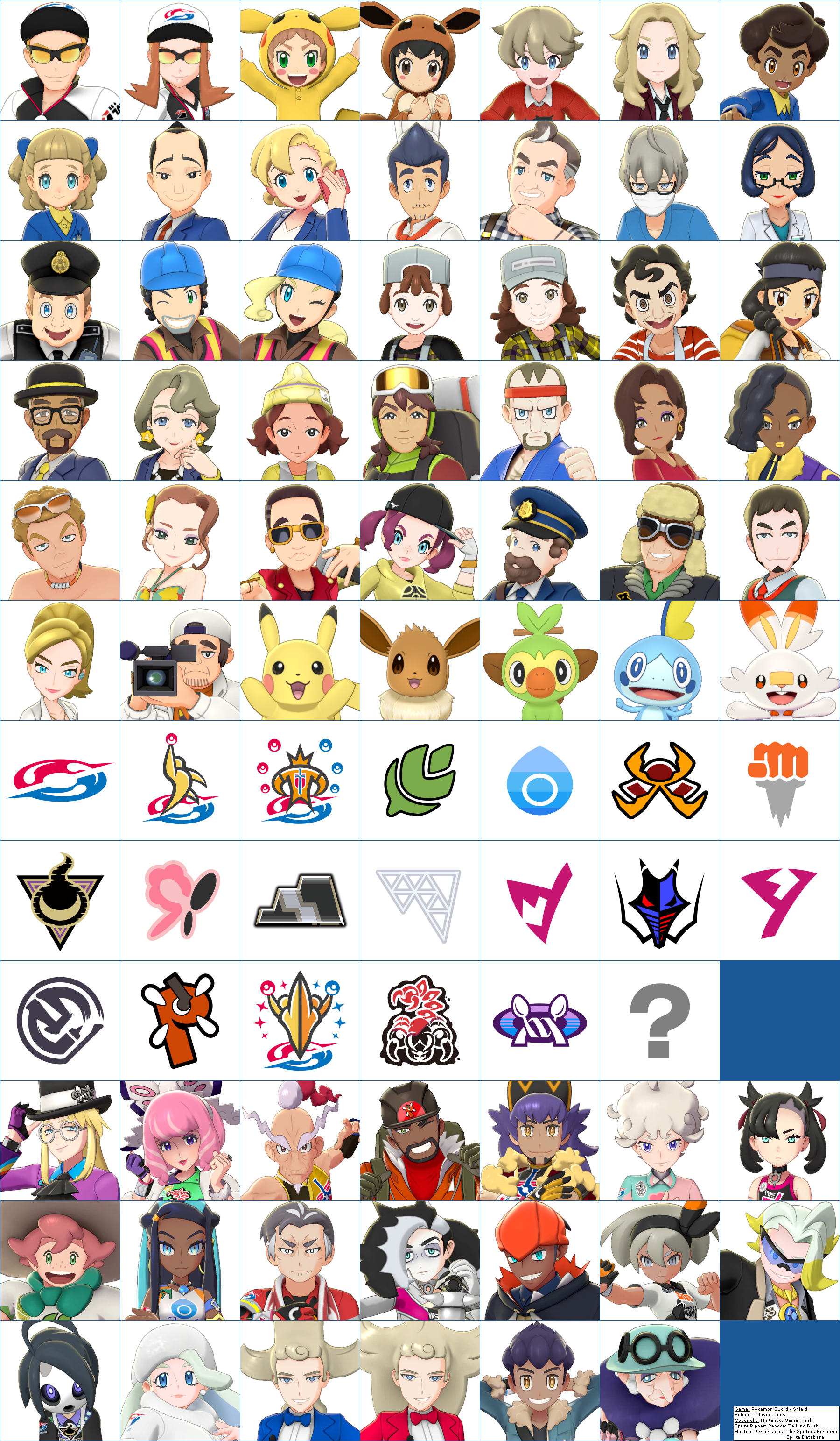 Pokémon Sword / Shield - Player Icons