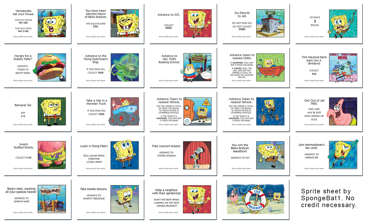 Monopoly: SpongeBob SquarePants Edition - Life Preserver Cards