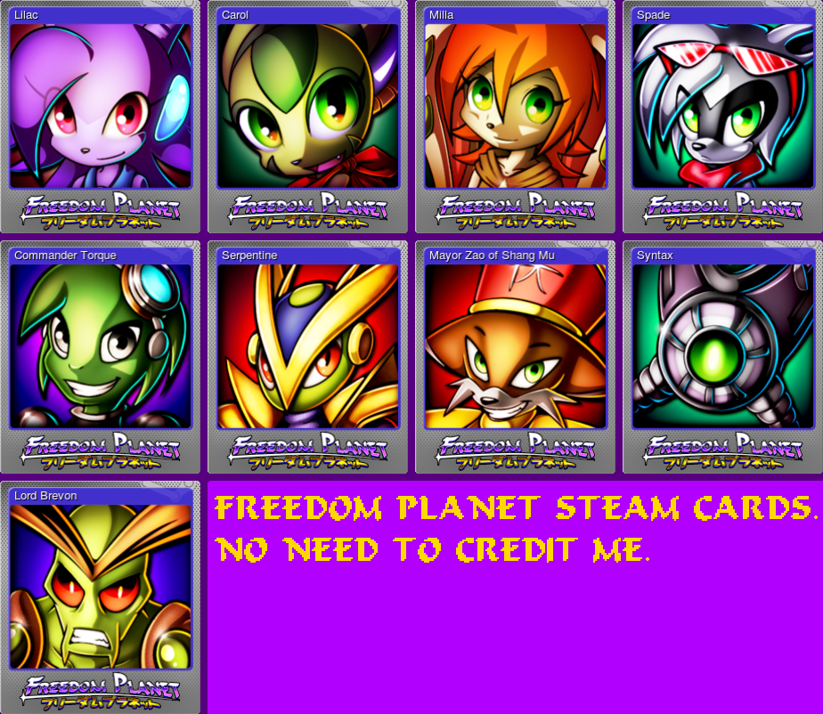 Freedom Planet - Steam Trading Cards (Foil)