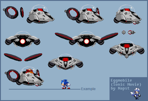 Sonic the Hedgehog Media Customs - Eggmobile (Sonic Movie, Genesis-Style)