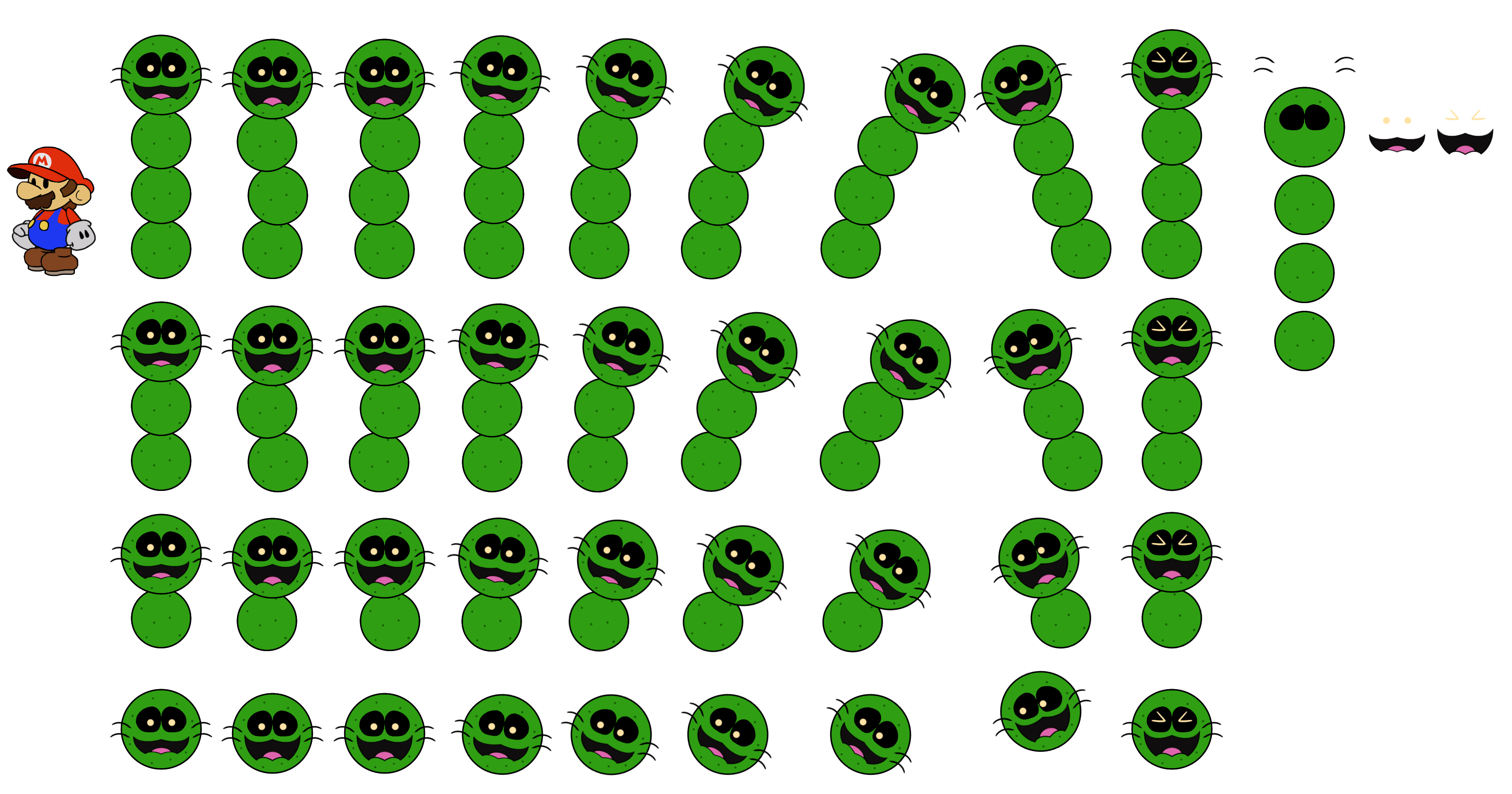 Green Pokey (Paper Mario-Style)