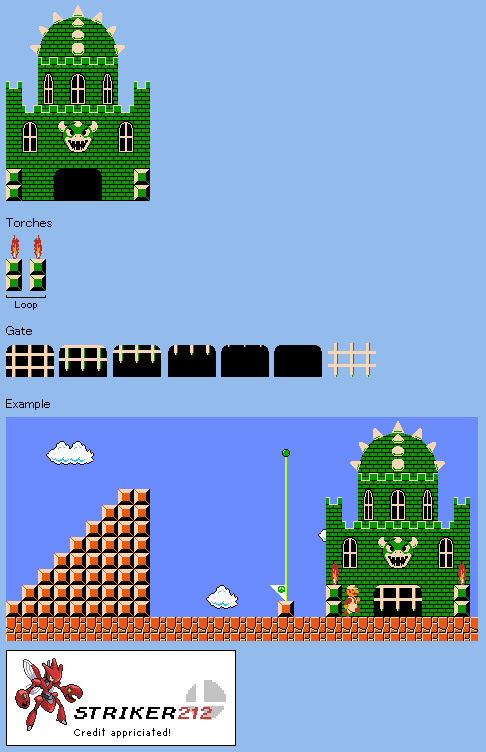 Mario Customs - Bowser's Castle (Super Mario Bros. NES-Style)