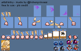Kirby Customs - Artist Kirby (Kirby's Adventure-Style)
