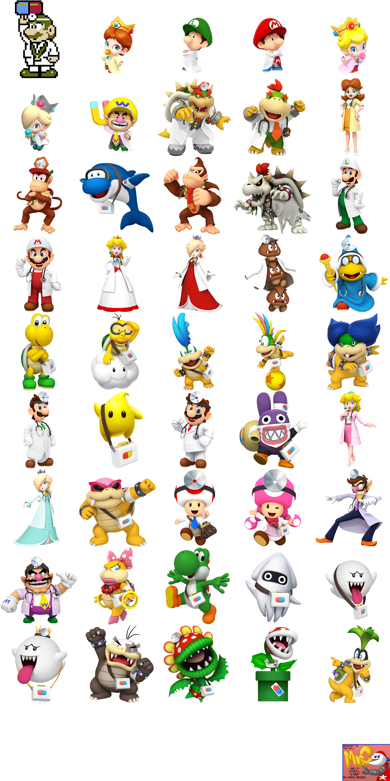 Dr. Mario World - Doctor Full-Body Portraits