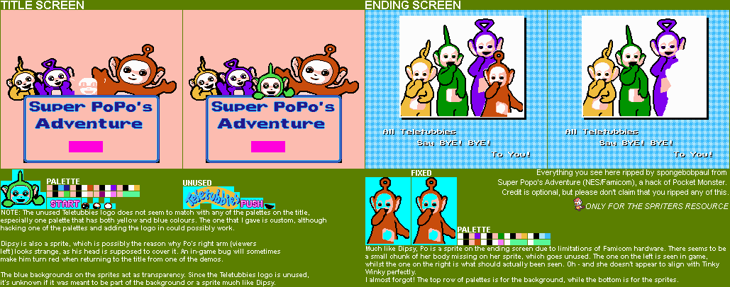 Super Popo's Adventure (Bootleg) - Title and Ending Screens