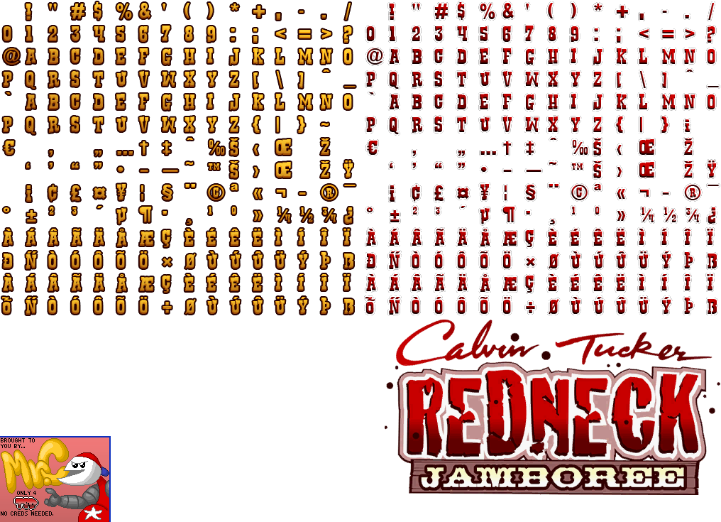 Calvin Tucker's Redneck Jamboree - Fonts