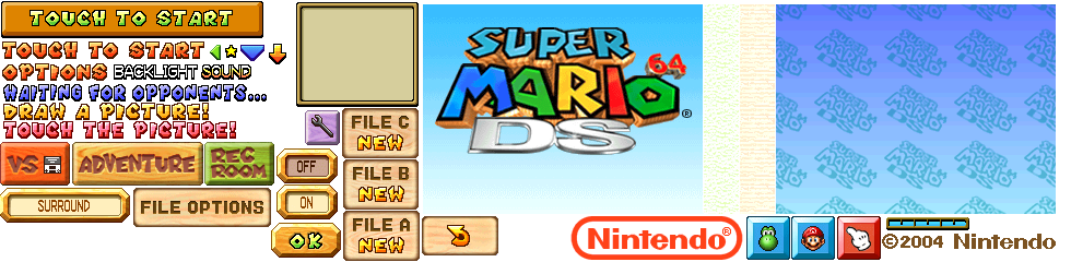 Super Mario 64 DS - Menu
