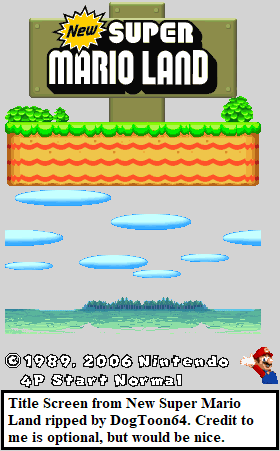 New Super Mario Land (Homebrew) - Title Screen