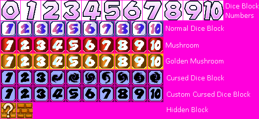 Mario Party 2 - Dice Blocks & Numbers