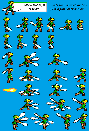 Link (Paper Mario-Style)