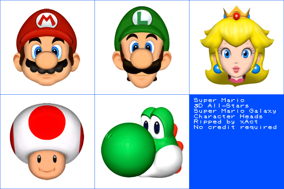Super Mario 3D All-Stars - Character Heads