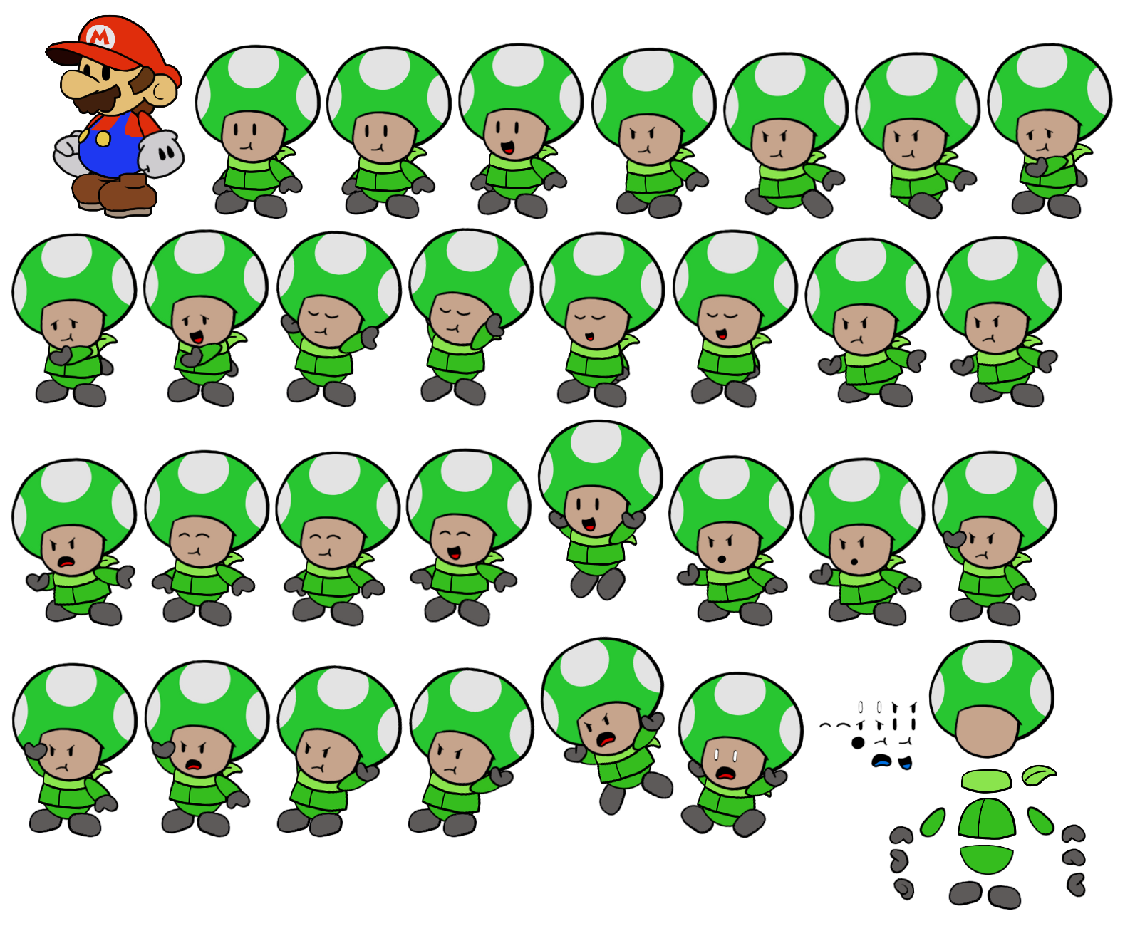 Paper Mario Customs - Rescue V Green (Paper Mario-Style)