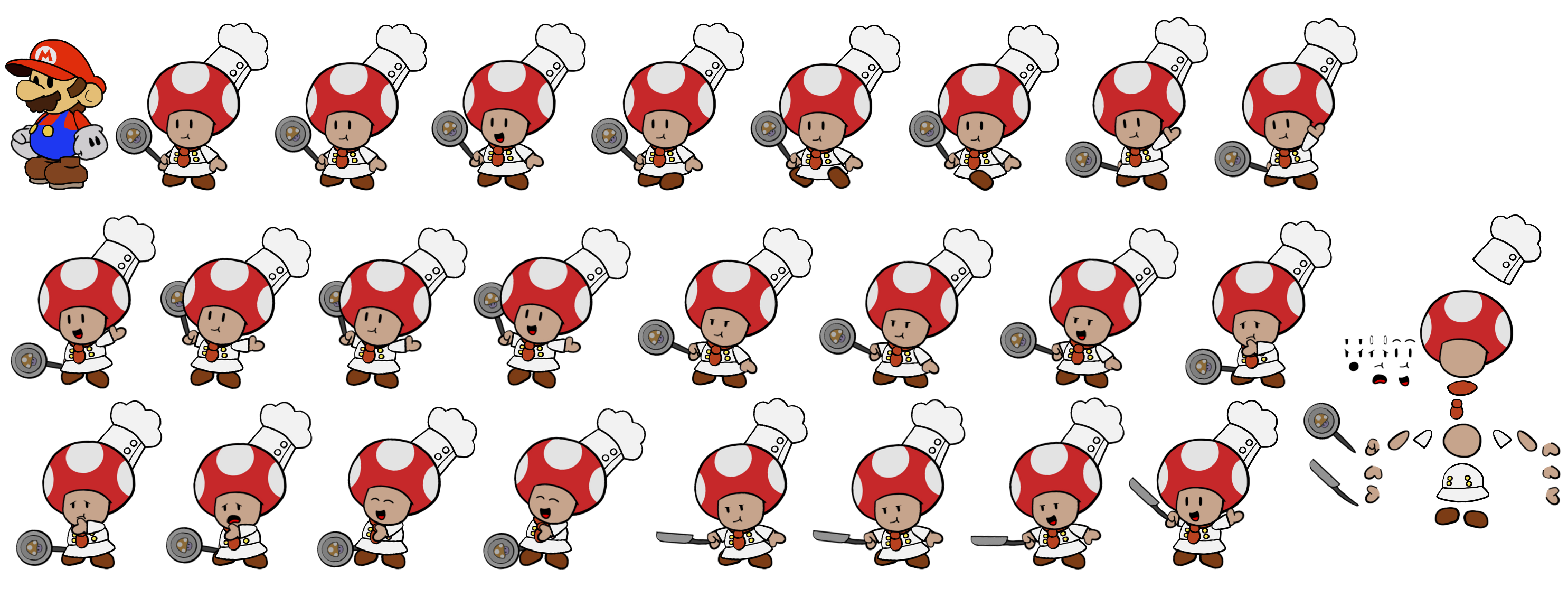 Mario Customs - Chef Toad (Paper Mario-Style)