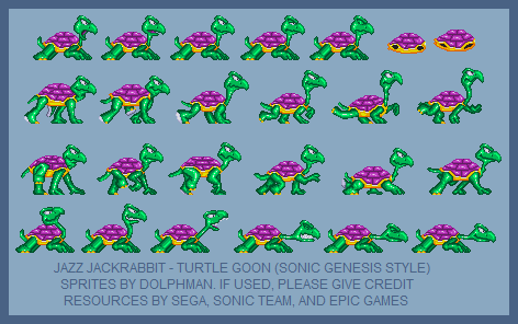 Jazz Jackrabbit Customs - Turtle Goon (Sonic Genesis-Style)