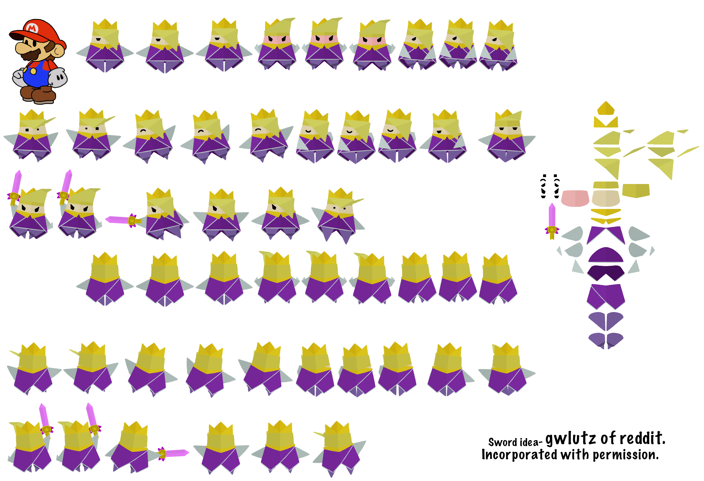 Paper Mario Customs - King Olly (2D) (Paper Mario-Style)