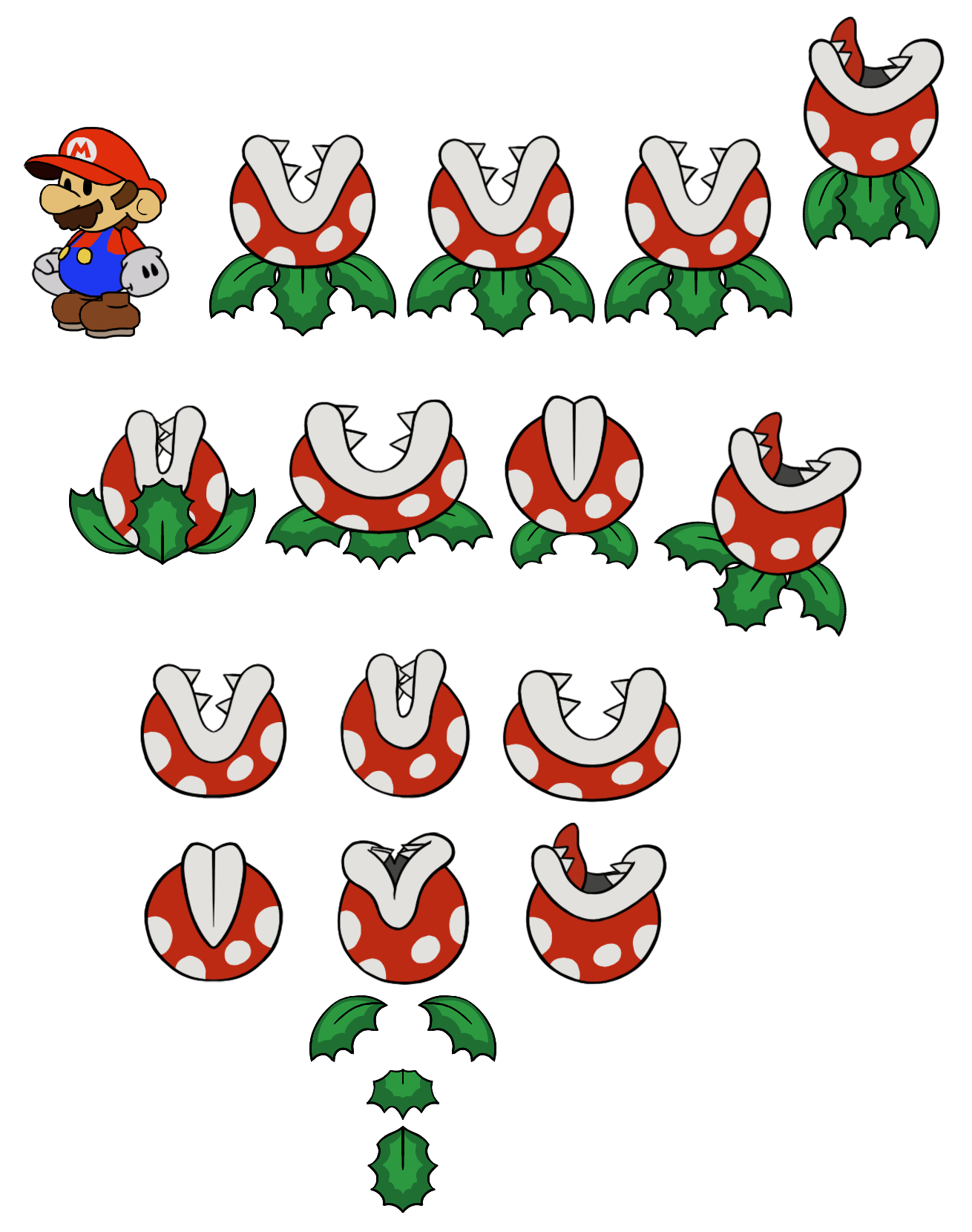 Mario Customs - Jumping Piranha (Paper Mario-Style, Modern)