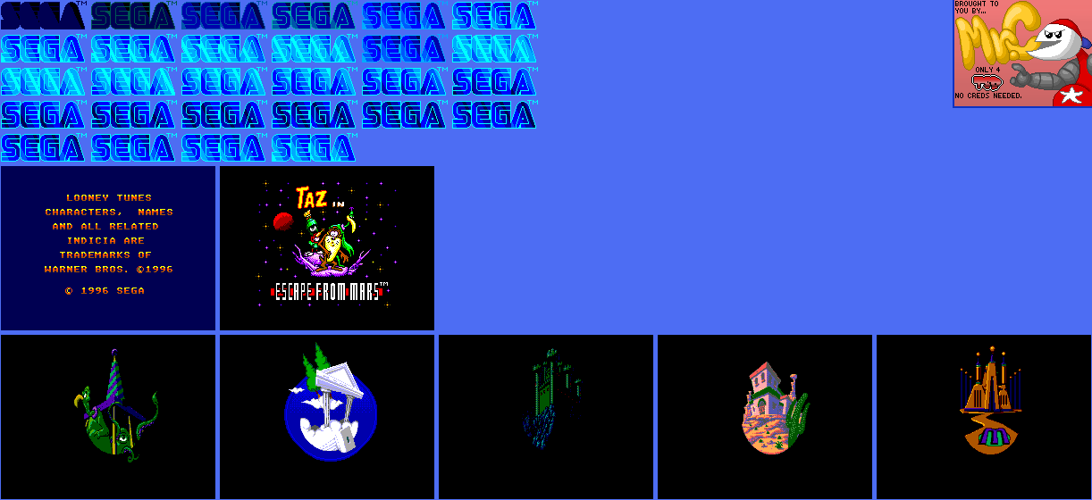 Taz in Escape from Mars (BRZ) - Title Screen and Level Intros