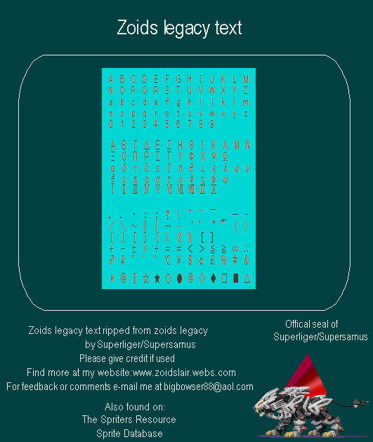 Zoids: Legacy - Text