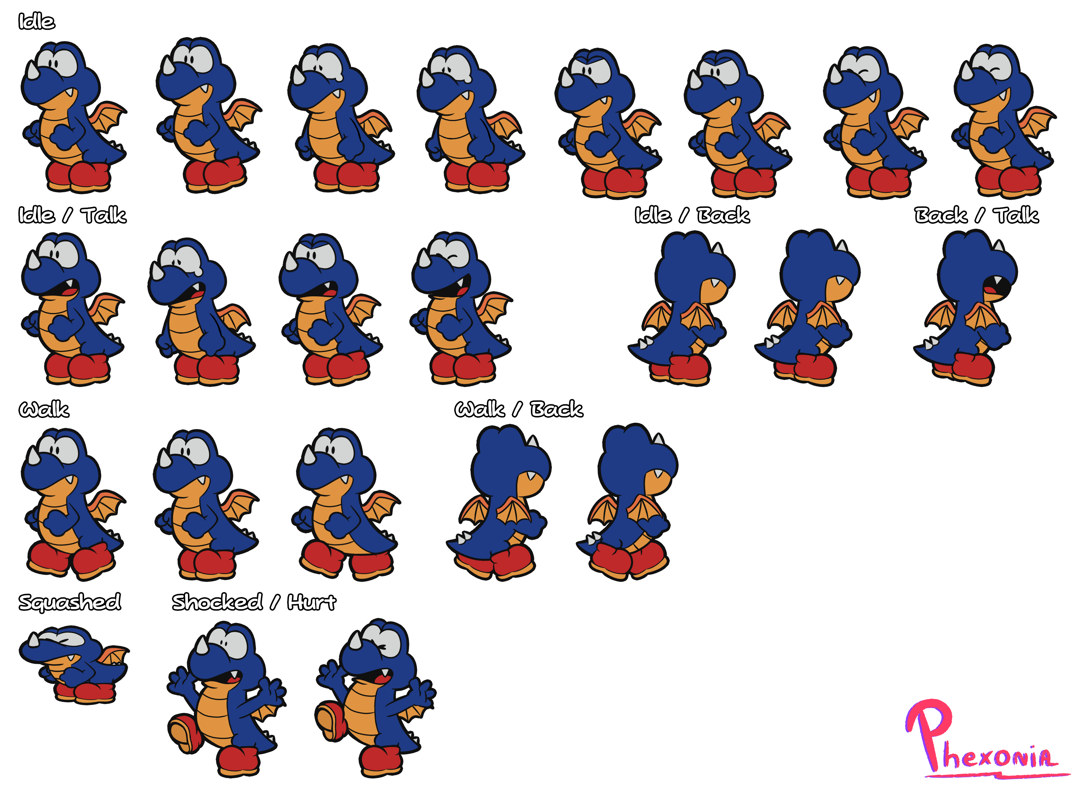 Rex (Paper Mario: Color Splash-Style)