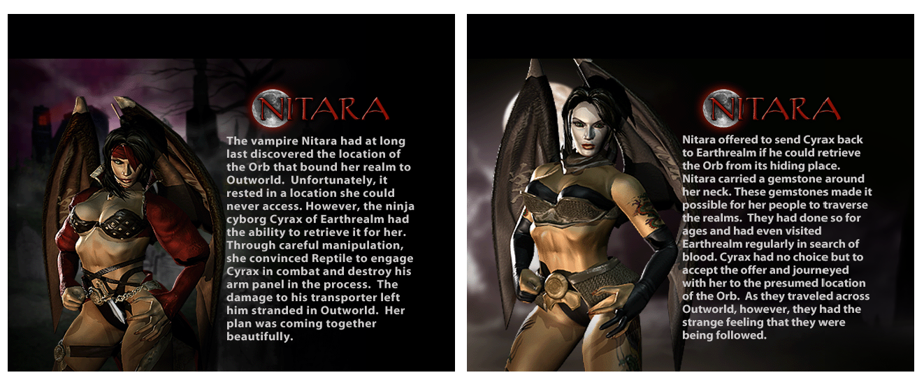 Mortal Kombat: Deadly Alliance - Nitara's Bio