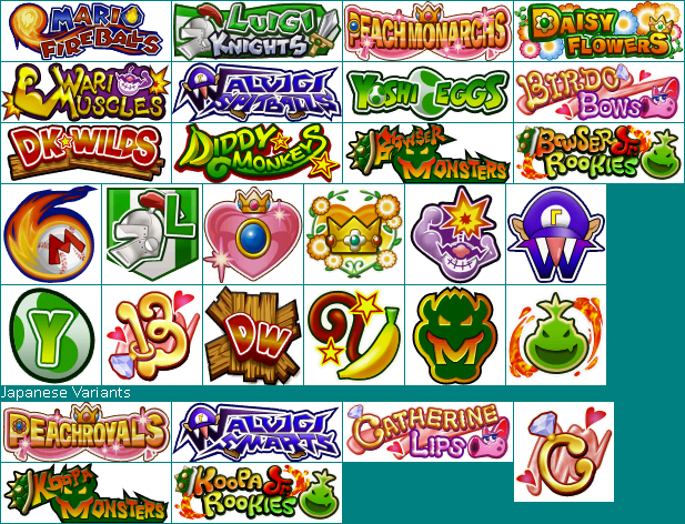 Mario Super Sluggers - Character Logo & Icons