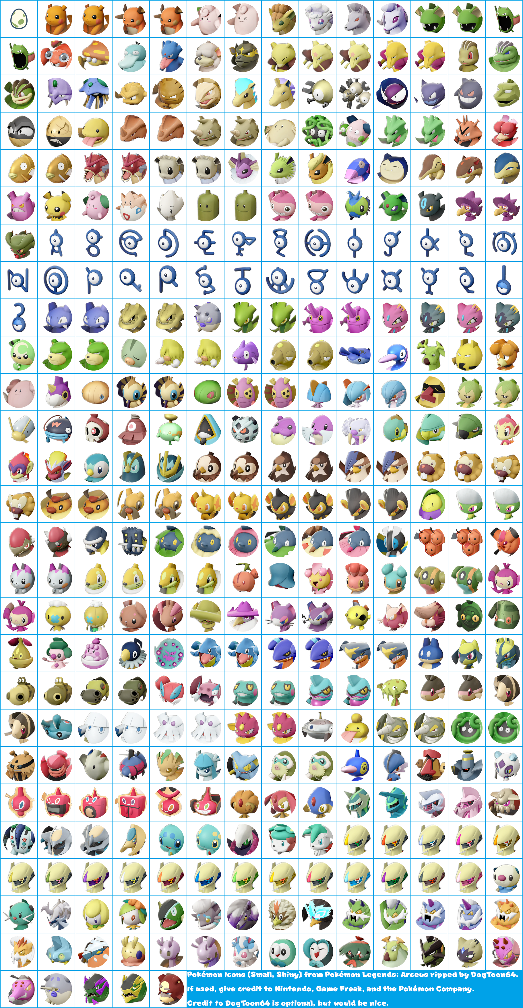 Pokémon Icons (Small, Shiny)