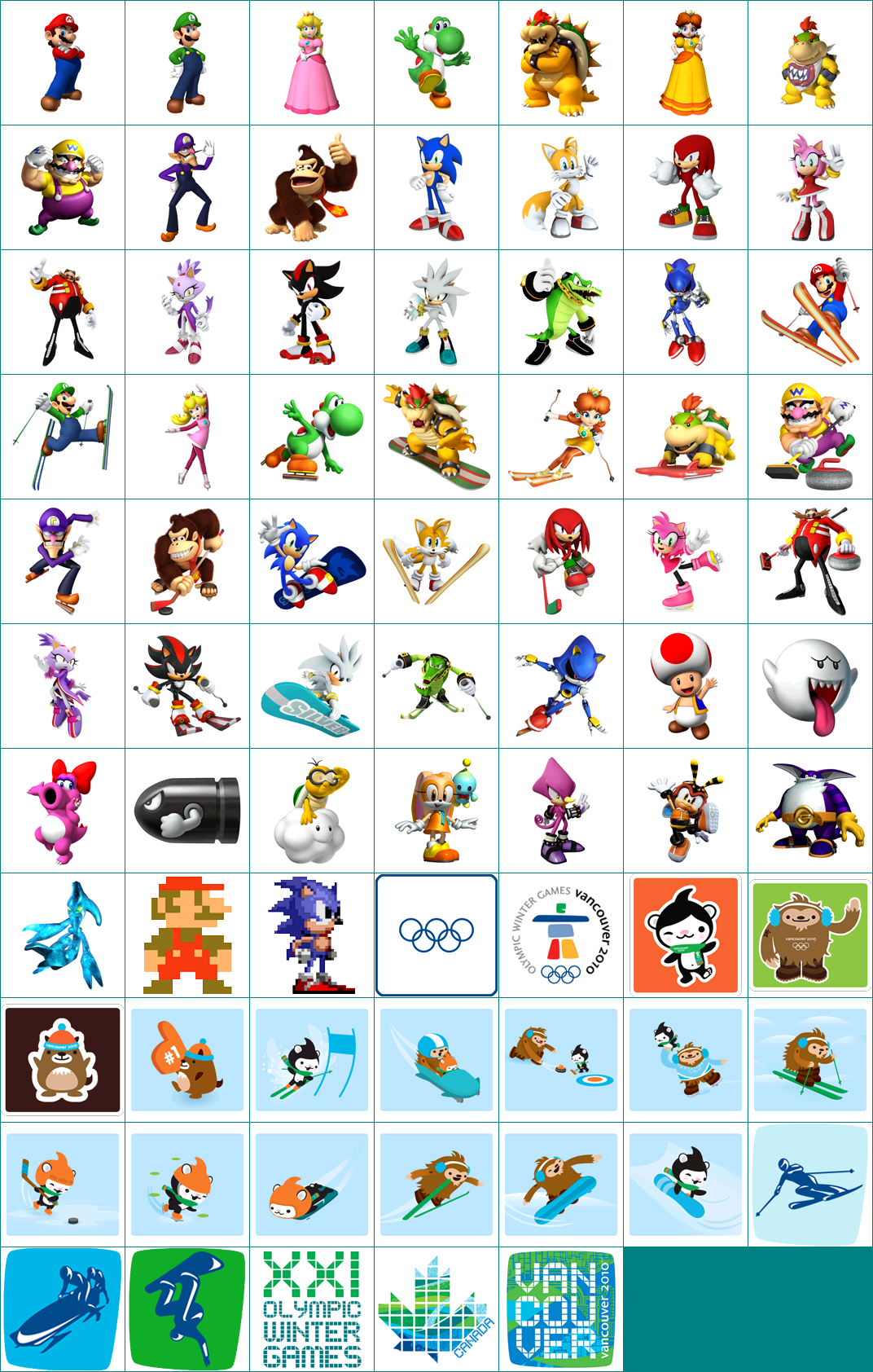 Mario & Sonic at the Olympic Winter Games - Square Decals