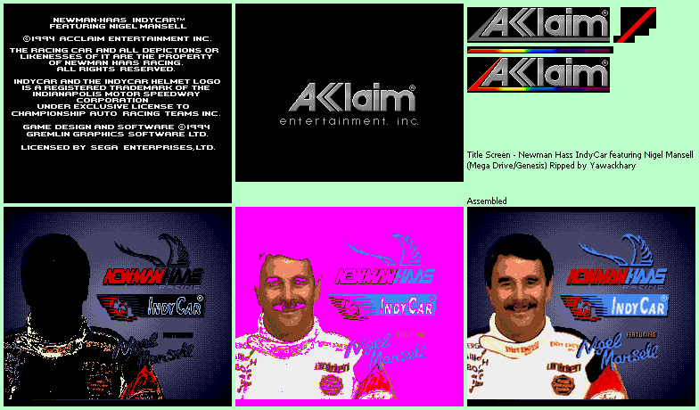 Newman / Haas Indy Car Featuring Nigel Mansell - Title Screen