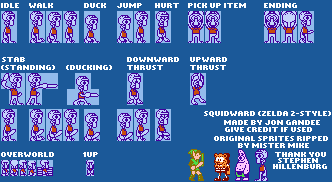 Nickelodeon Customs - Squidward (Zelda 2-Style)
