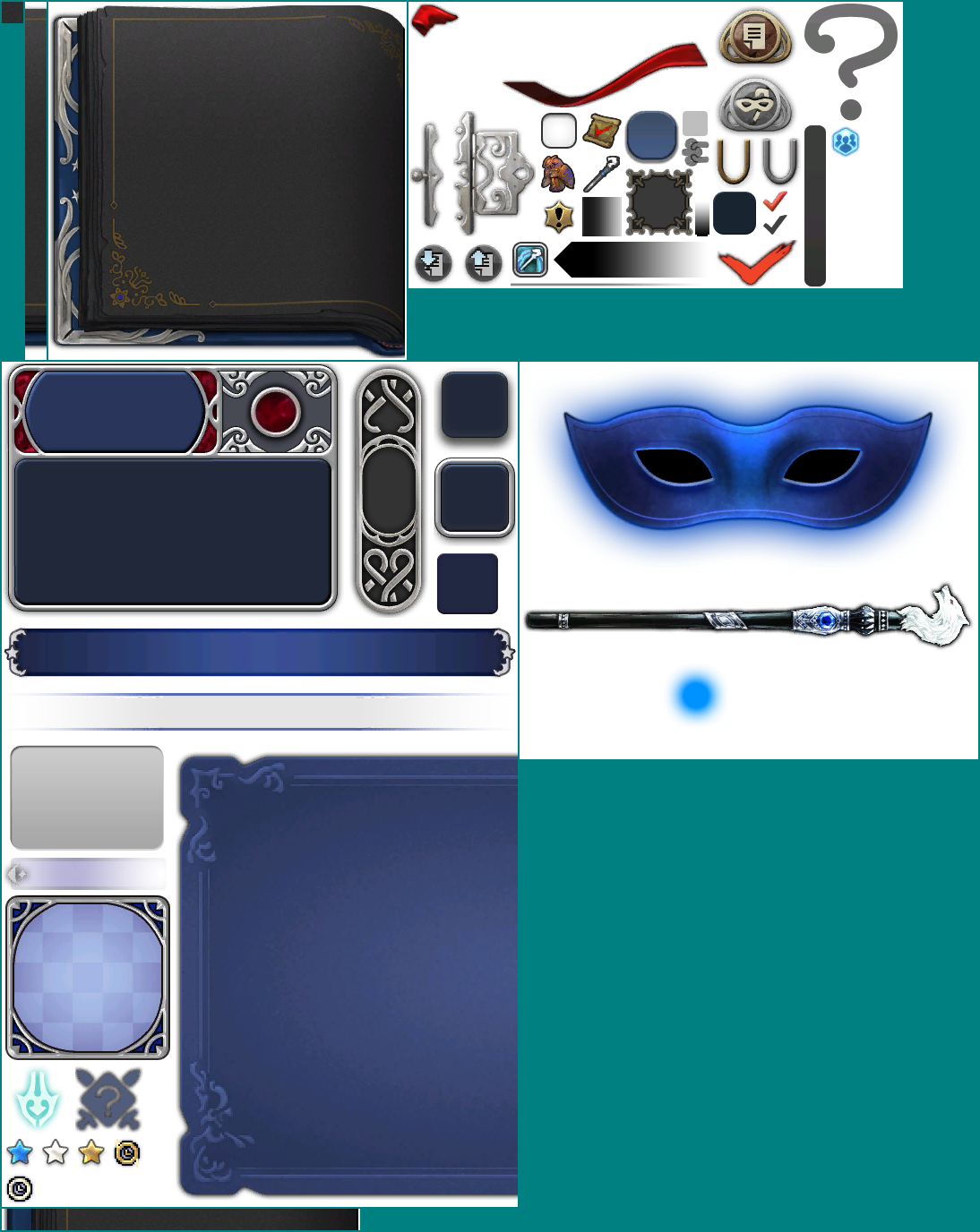 Blue Mage Hud and Book