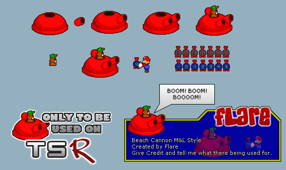 Mario Customs - Beach Cannon (Mario & Luigi: Superstar Saga-Style)
