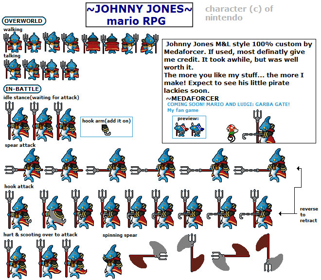 Super Mario RPG Customs - Jonathan Jones (Mario & Luigi: Superstar Saga-Style)