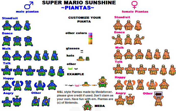 Mario Customs - Piantas (Superstar Saga-Style)