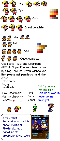 Paper Mario Customs - Goombario and Goombella