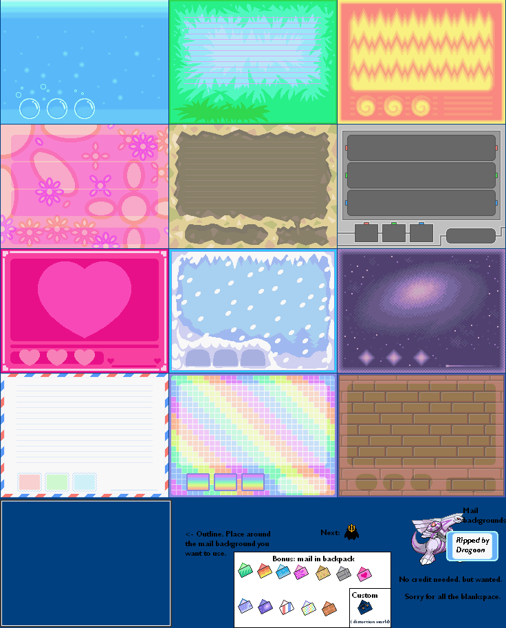 Pokémon Platinum - Mail Backgrounds